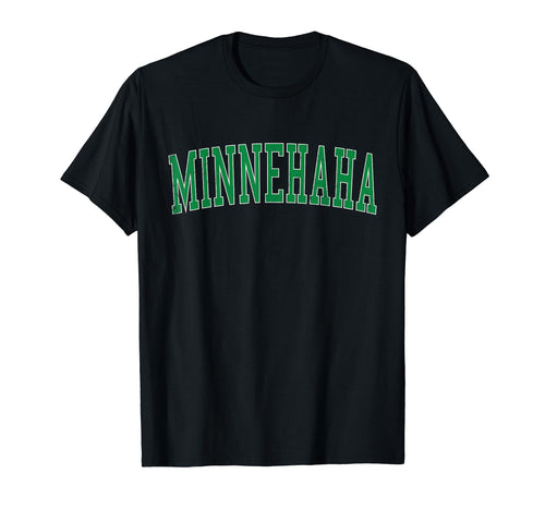 Minnehaha Wa Distressed Green Varsity T-Shirt - Trendy Graphic for Adults - T-Shirt, Sweatshirt, Hoodie