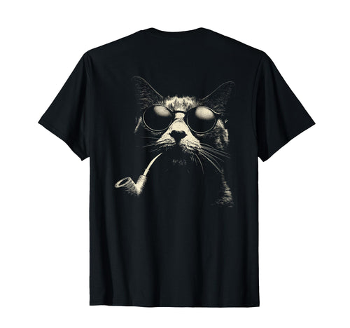 Cat Smoking Pipe Sunglasses Grunge T-Shirt - Fun Novelty Design Unisex - T-Shirt, Sweatshirt, Hoodie