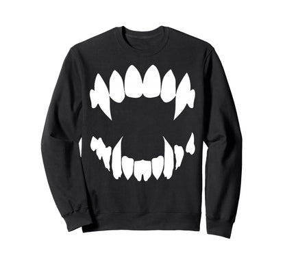 Vampire Fangs Occult Dark Sweatshirt - Casual Everyday Wear Men Women - T-Shirt, Sweatshirt, Hoodie