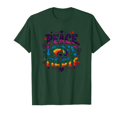 Peace Love Tie Dye Hippie T-Shirt - Trendy Graphic for Adults - T-Shirt, Sweatshirt, Hoodie