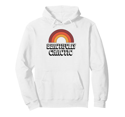 Beautifully Chaotic Funny 70S Rainbow Hoodie - Unique Graphic for Adults - T-Shirt, Sweatshirt, Hoodie