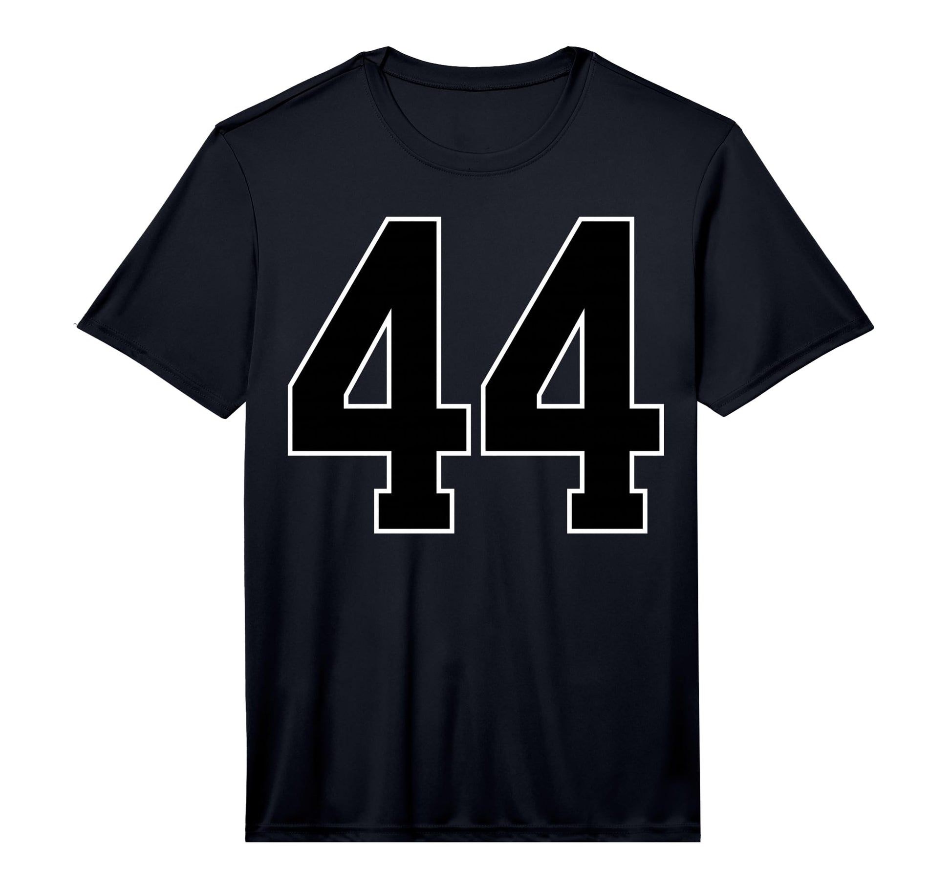 Black Sports Team Number 44 Fan T-Shirt - Casual Everyday Wear for Adults - T-Shirt, Sweatshirt, Hoodie