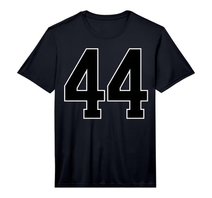 Black Sports Team Number 44 Fan T-Shirt - Casual Everyday Wear for Adults - T-Shirt, Sweatshirt, Hoodie