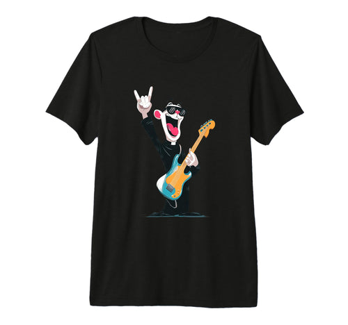 Funny Cartoon Bear Guitar Player Rock T-Shirt - Minimalist Print Men Women - T-Shirt, Sweatshirt, Hoodie