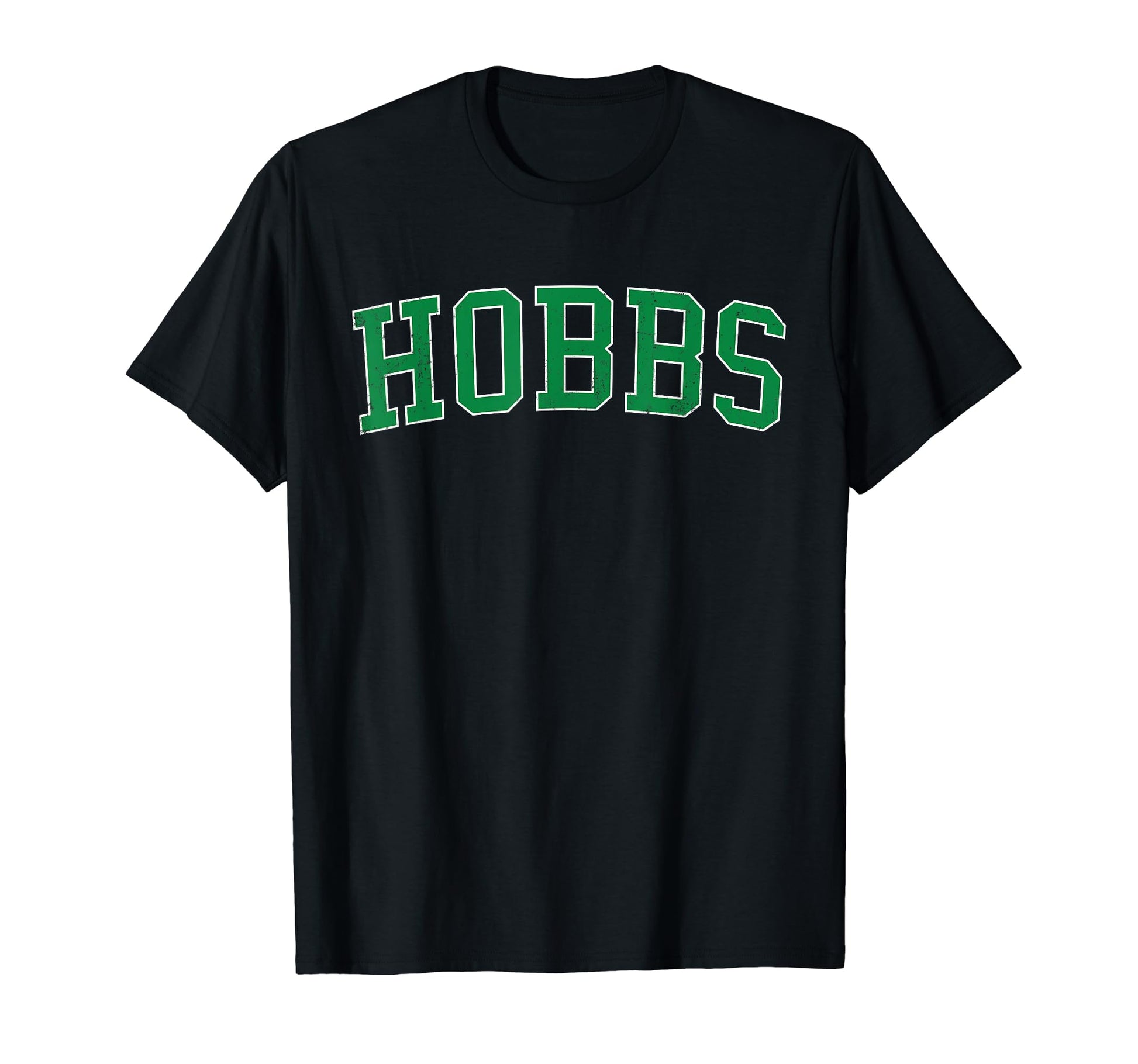 Hobbs Nm Distressed Green Varsity T-Shirt - Aesthetic Graphic Unisex - T-Shirt, Sweatshirt, Hoodie