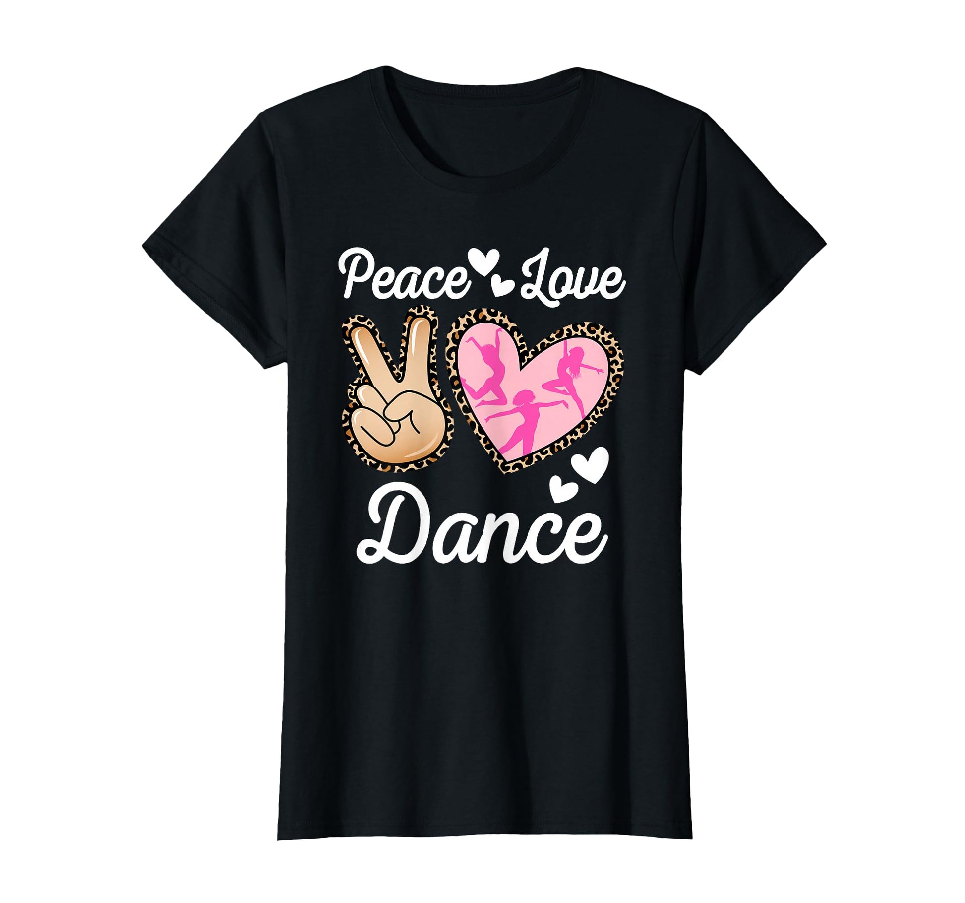 Peace Love Dance Leopard Dancing T-Shirt - Aesthetic Graphic for Adults - T-Shirt, Sweatshirt, Hoodie