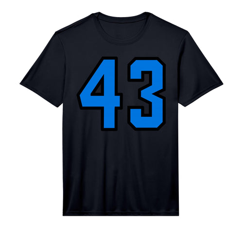 Blue Black Sport Team Number 43 T-Shirt - Casual Everyday Wear for Adults - T-Shirt, Sweatshirt, Hoodie