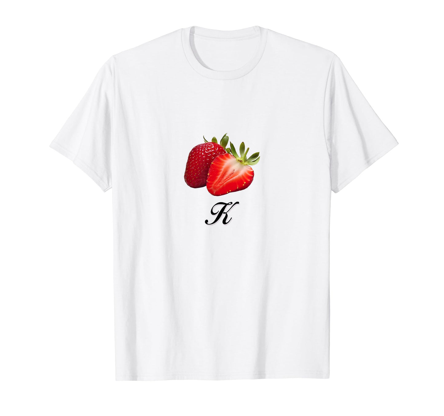 K Strawberry Coquette Bow Girlcore T-Shirt - Minimalist Print for Adults - T-Shirt, Sweatshirt, Hoodie