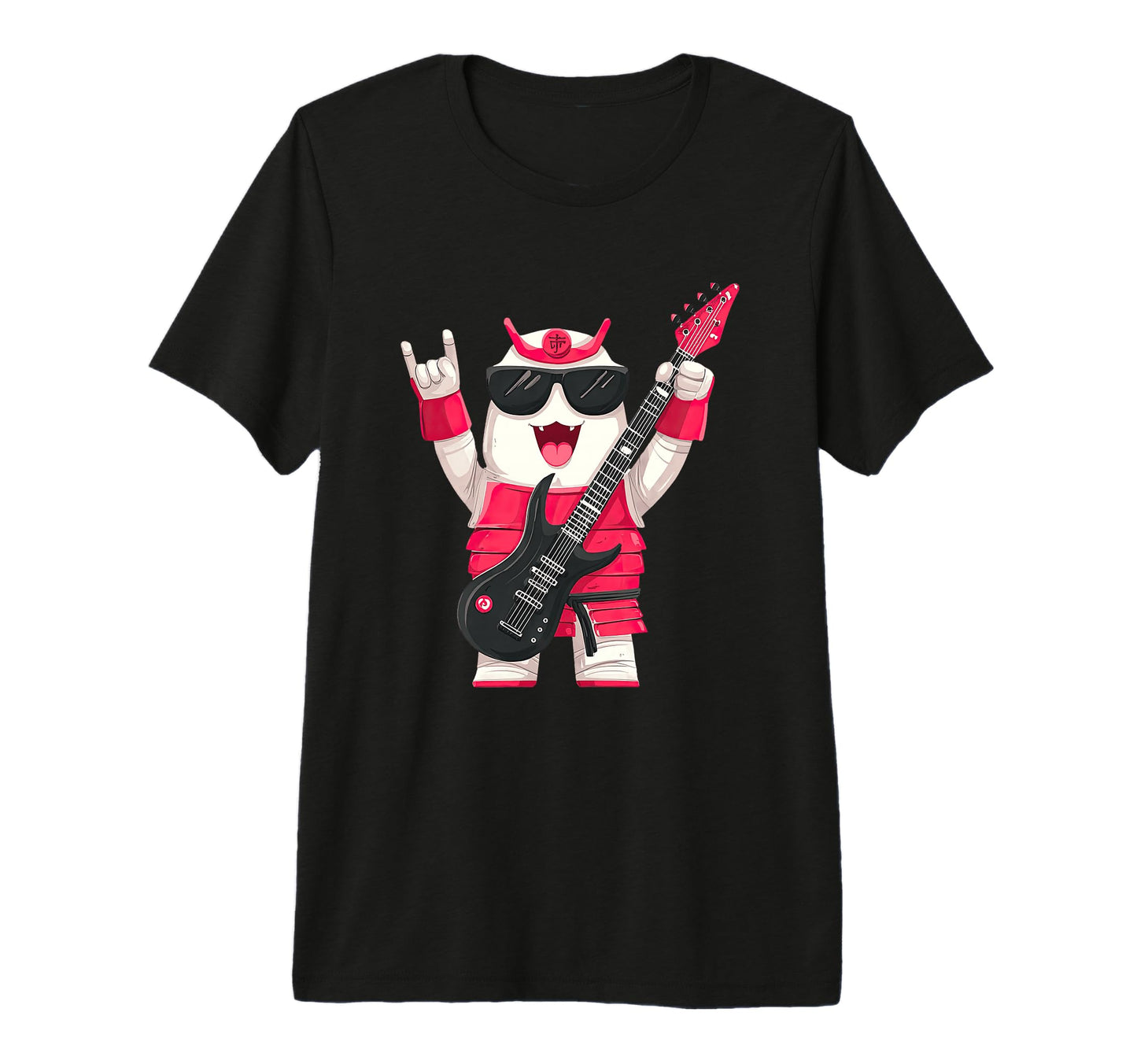 Funny Cartoon Samurai Guitar T-Shirt - Casual Everyday Wear for Adults - T-Shirt, Sweatshirt, Hoodie