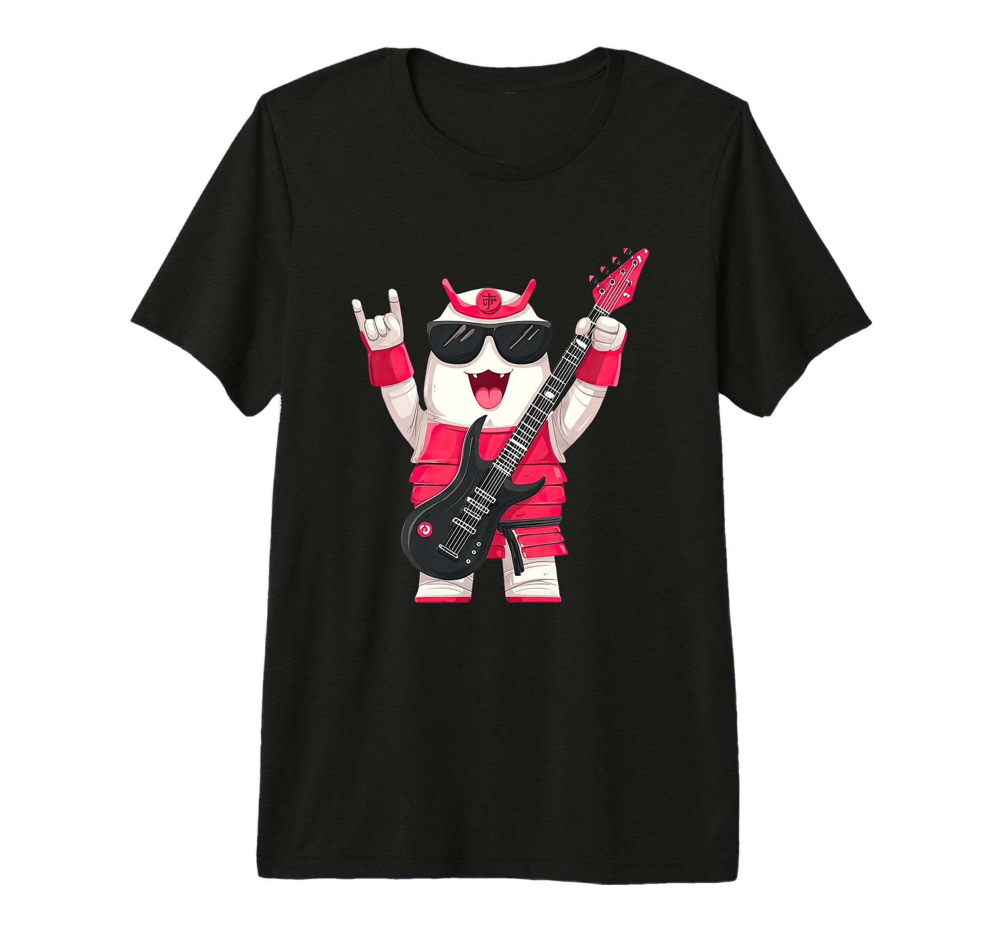 Funny Cartoon Samurai Guitar T-Shirt - Casual Everyday Wear for Adults - T-Shirt, Sweatshirt, Hoodie