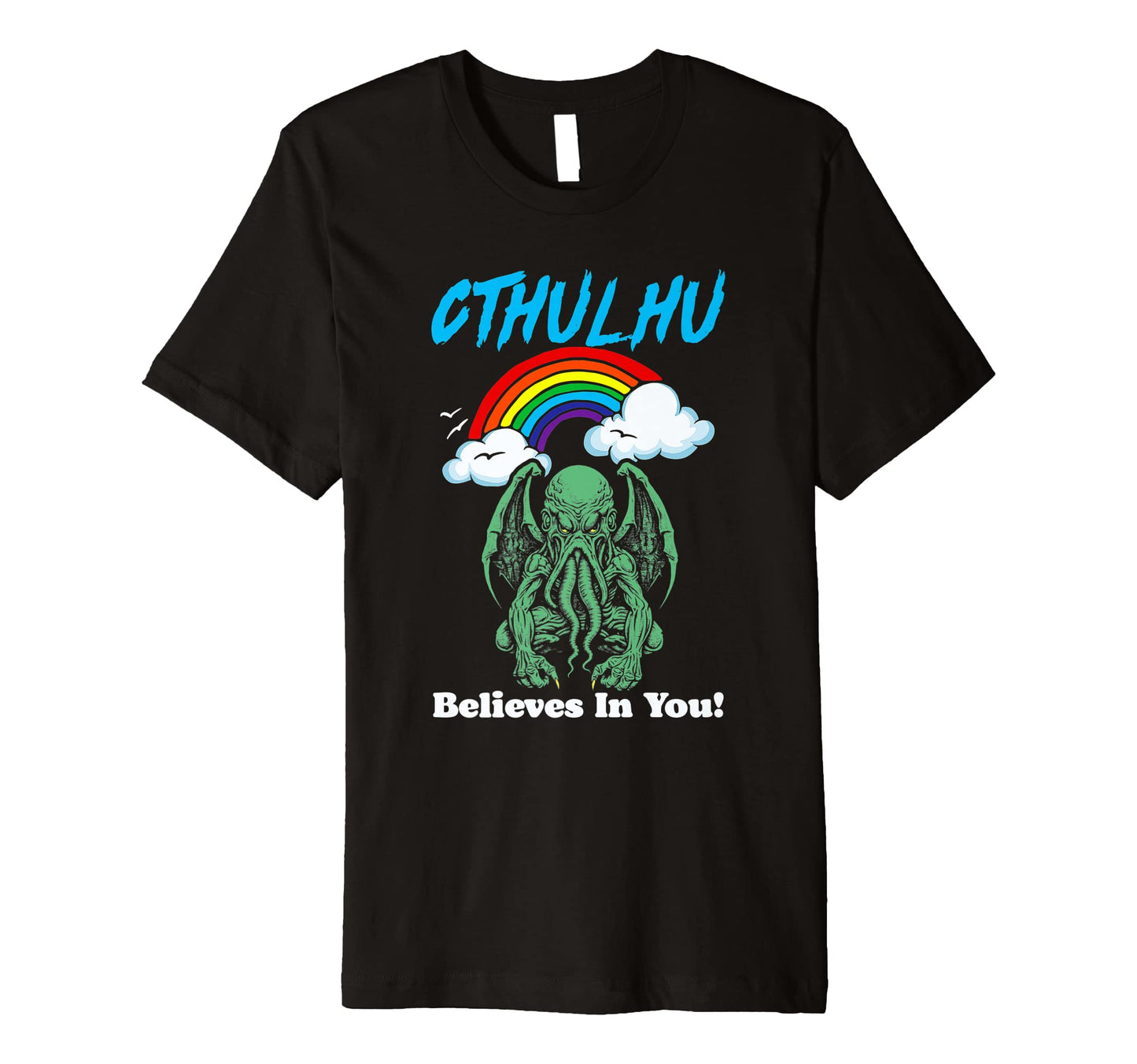 Cthulhu Believes You Funny Monster 80S T-Shirt - Minimalist Print Unisex - T-Shirt, Sweatshirt, Hoodie