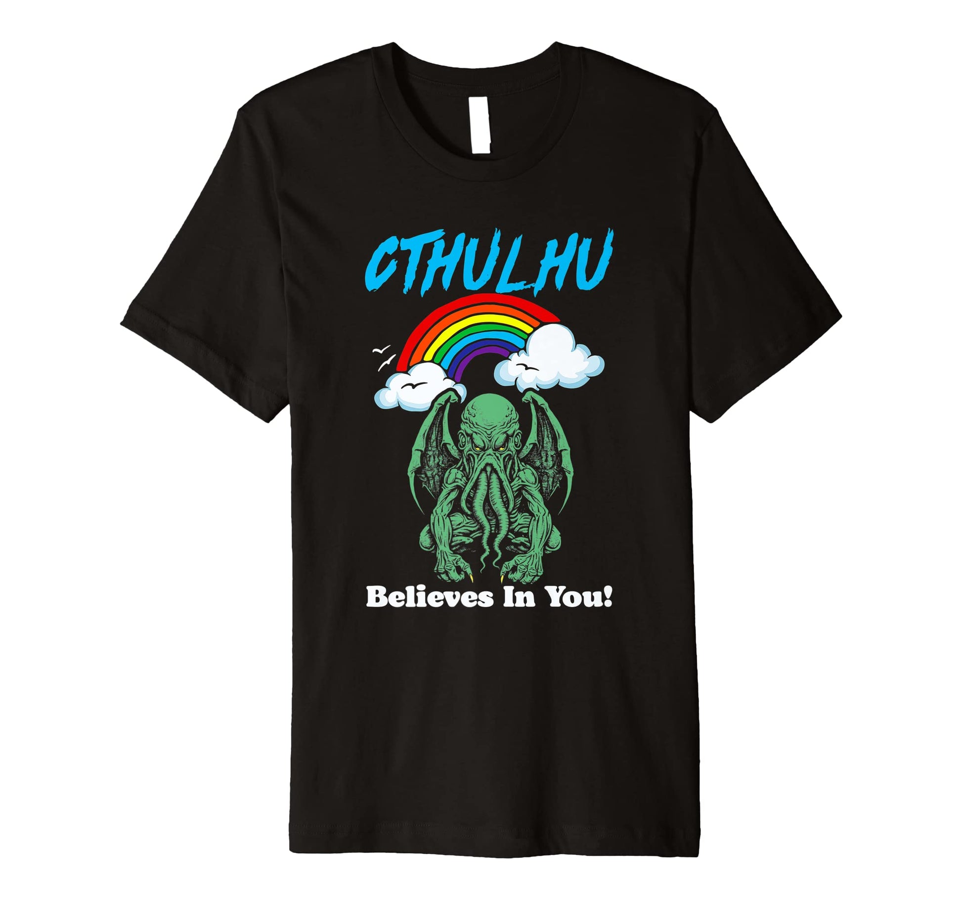 Cthulhu Believes You Funny Monster 80S T-Shirt - Minimalist Print Unisex - T-Shirt, Sweatshirt, Hoodie