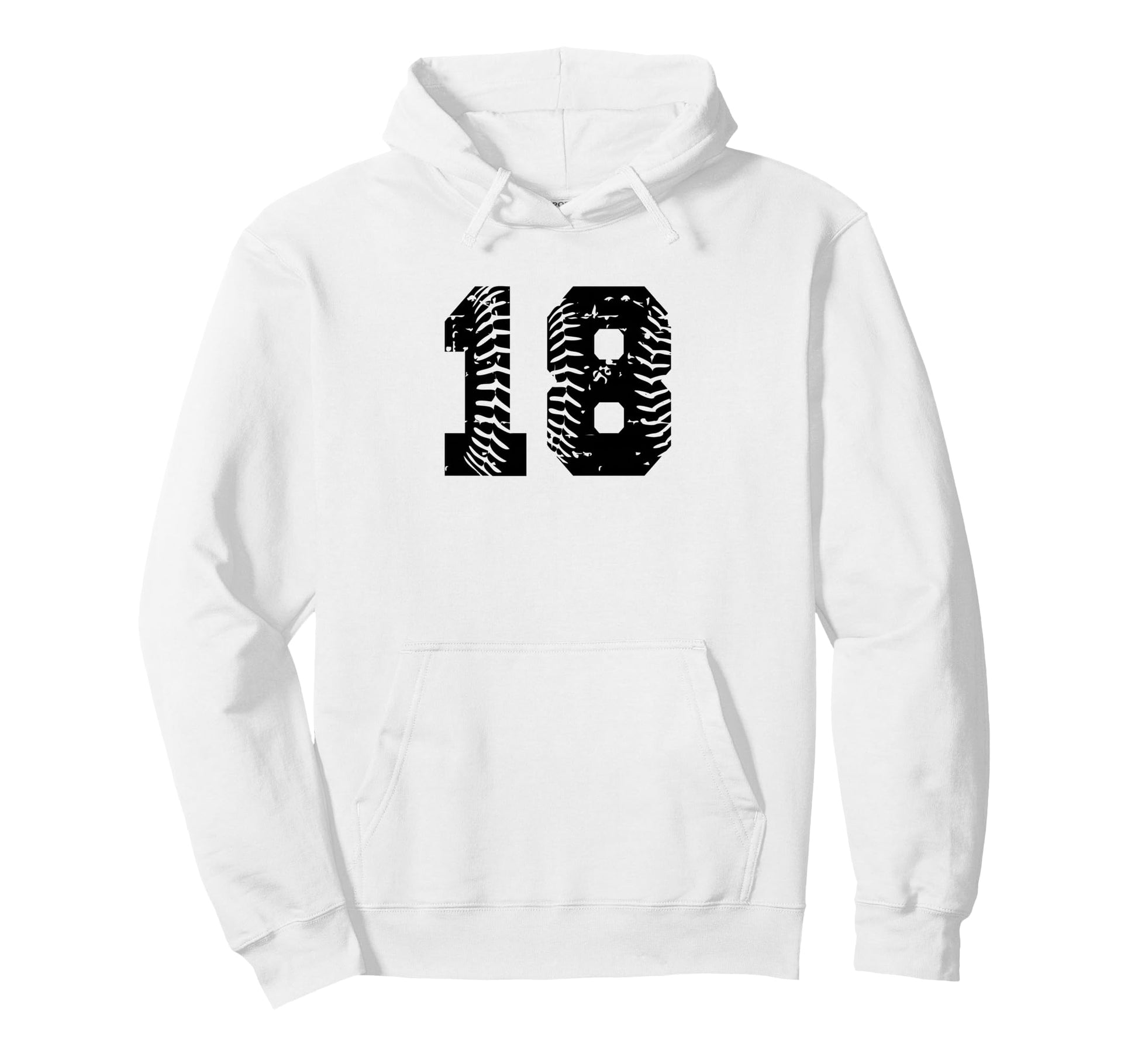 Baseball Softball Number 18 Hoodie - Streetwear Style Unisex - T-Shirt, Sweatshirt, Hoodie