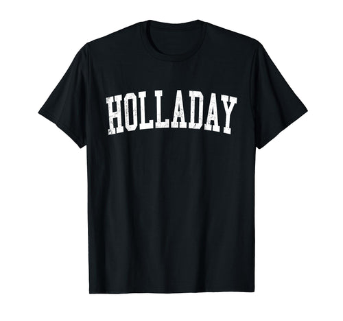 Holladay Ut Distressed White Varsity T-Shirt - Graphic Print Unisex - T-Shirt, Sweatshirt, Hoodie