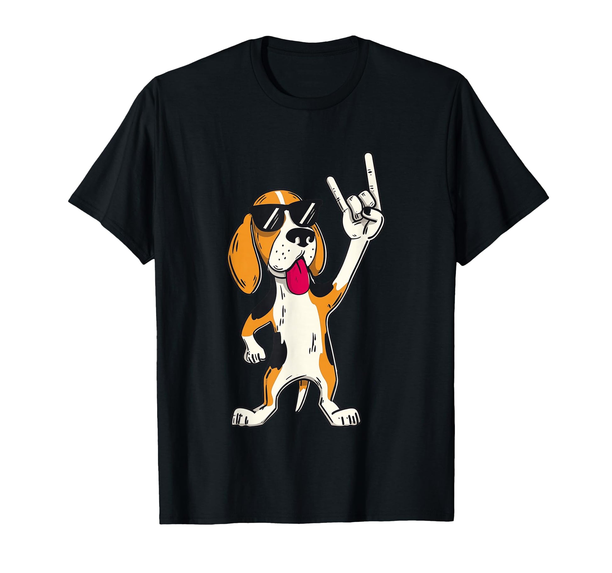 Beagle Dog Rock And Roll Funny Pet T-Shirt - Minimalist Print for Adults - T-Shirt, Sweatshirt, Hoodie