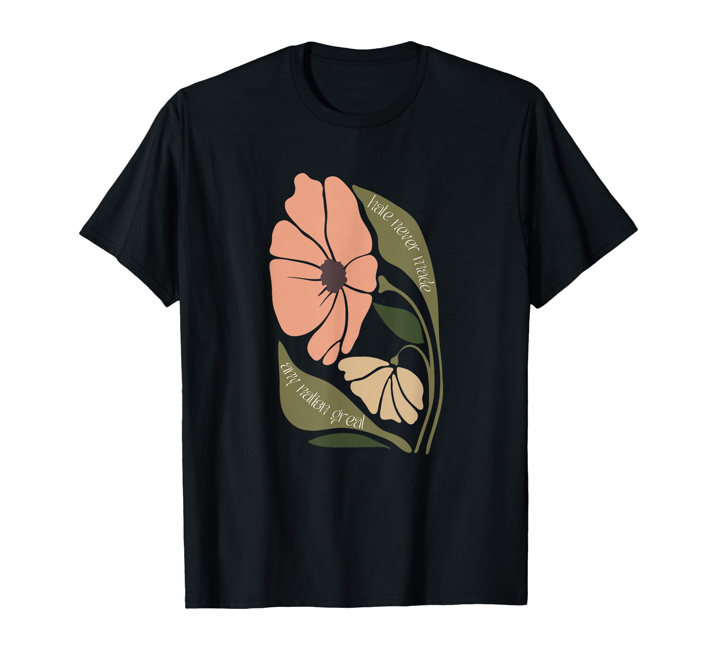 Subtle Boho Flowers Anti Trum P T-Shirt - Fun Novelty Design Men Women - T-Shirt, Sweatshirt, Hoodie