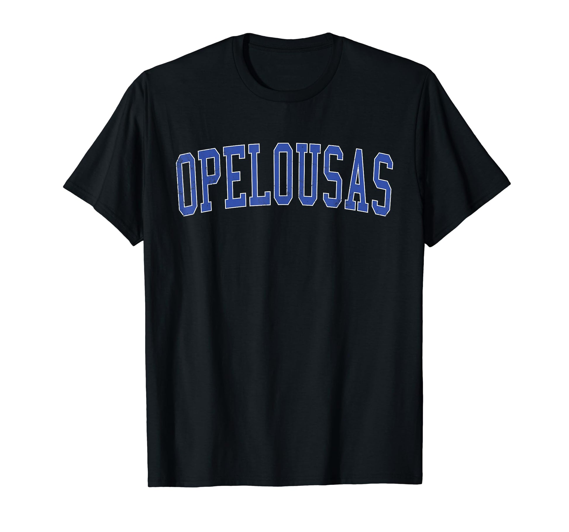 Opelousas La Distressed Blue Varsity T-Shirt - Trendy Graphic Unisex - T-Shirt, Sweatshirt, Hoodie