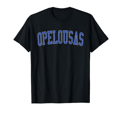 Opelousas La Distressed Blue Varsity T-Shirt - Trendy Graphic Unisex - T-Shirt, Sweatshirt, Hoodie