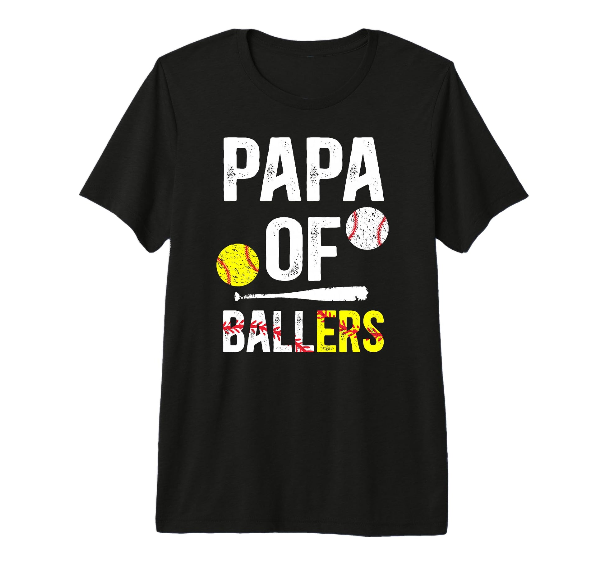 Mens Papa Ballers Baseball Softball T-Shirt - Unique Graphic Men Women - T-Shirt, Sweatshirt, Hoodie
