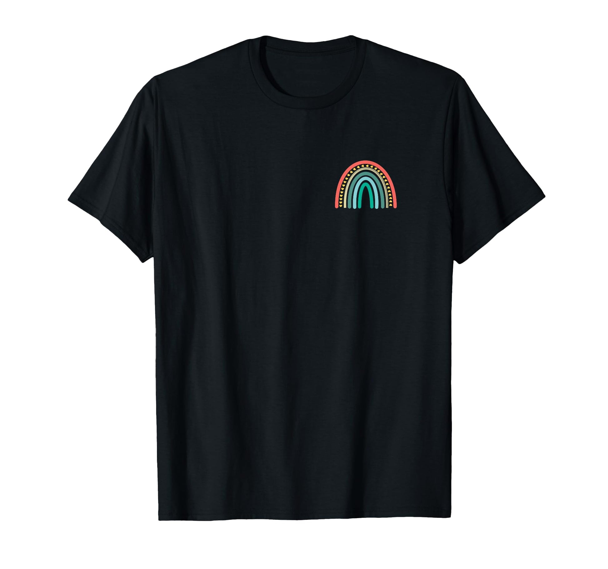 Subtle Boho Rainbow Stripes Pocket T-Shirt - Minimalist Print Unisex - T-Shirt, Sweatshirt, Hoodie