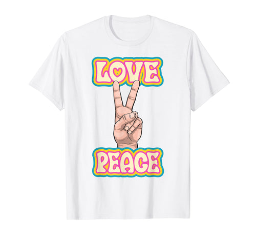 Peace Love Green Yellow Funny Hand T-Shirt - Fun Novelty Design Men Women - T-Shirt, Sweatshirt, Hoodie
