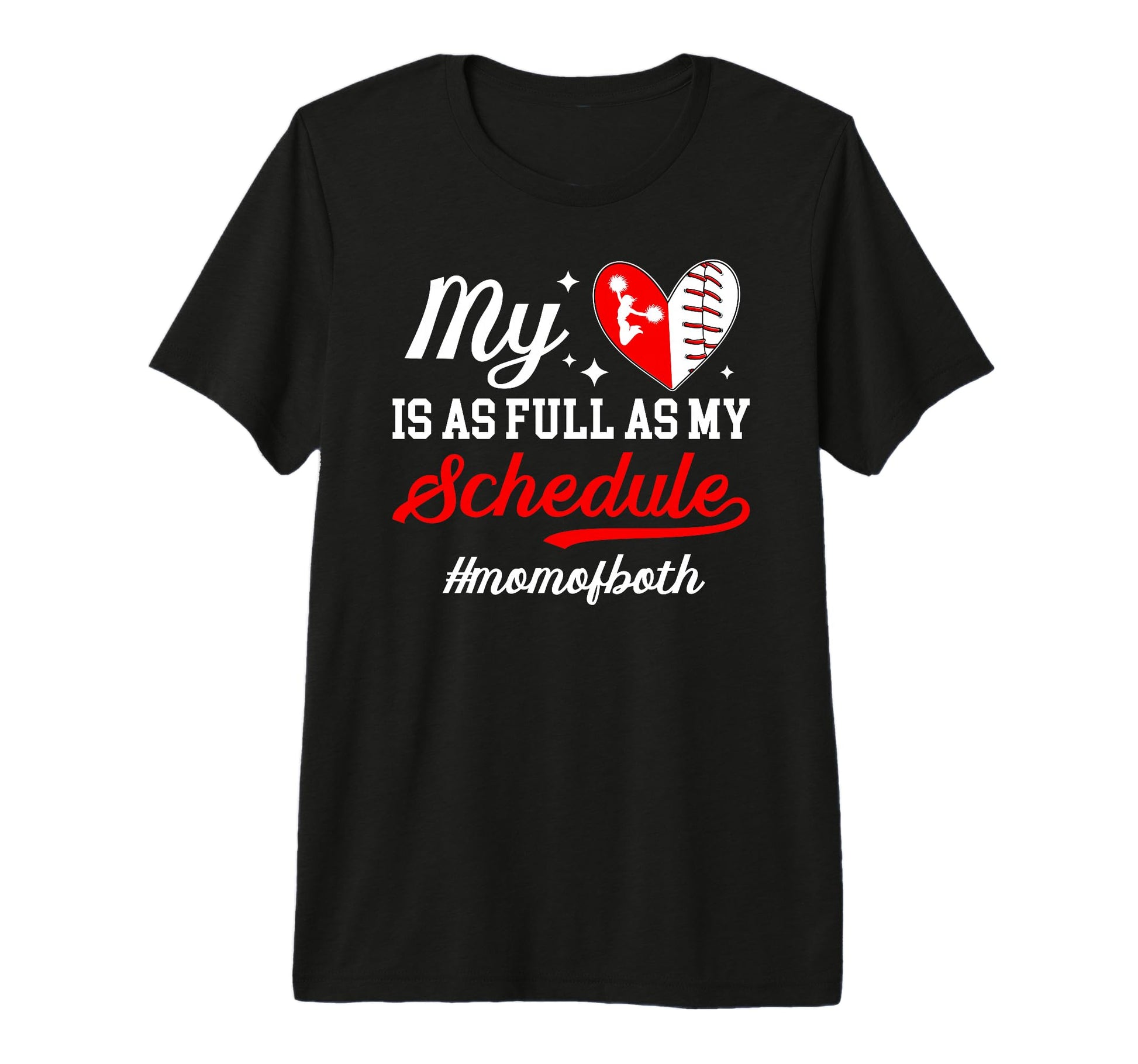 Mom Both Proud Cheer And Baseball Mom T-Shirt - Graphic Print Men Women - T-Shirt, Sweatshirt, Hoodie
