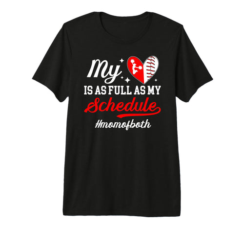Mom Both Proud Cheer And Baseball Mom T-Shirt - Graphic Print Men Women - T-Shirt, Sweatshirt, Hoodie