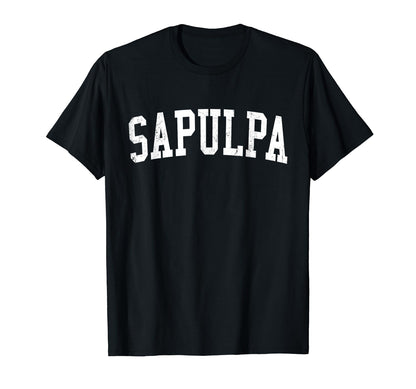Sapulpa Ok Distressed White Varsity T-Shirt - Novelty Apparel Unisex - T-Shirt, Sweatshirt, Hoodie
