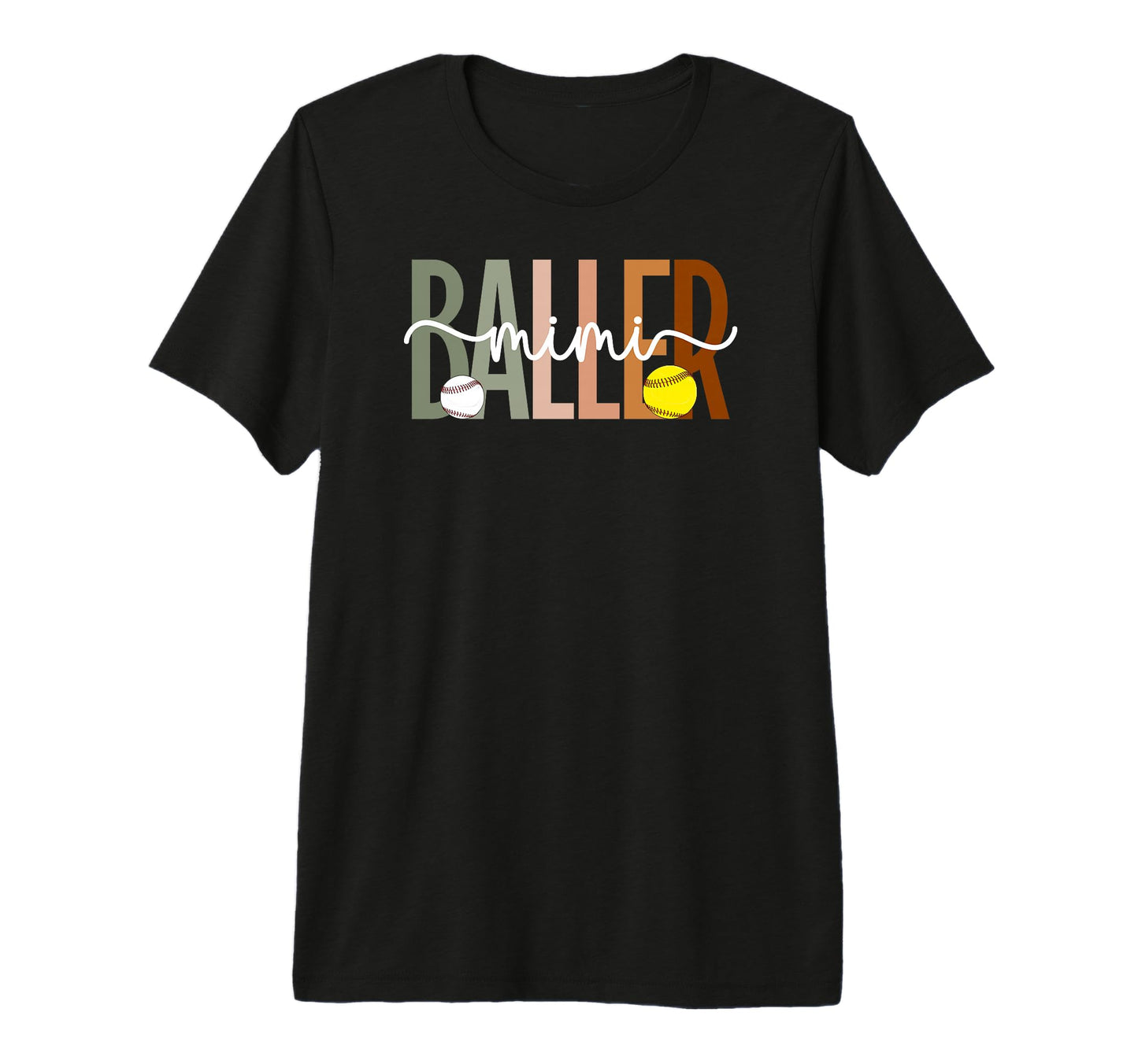Baller Mimi Boho Softball Baseball T-Shirt - Custom Art Print Men Women - T-Shirt, Sweatshirt, Hoodie