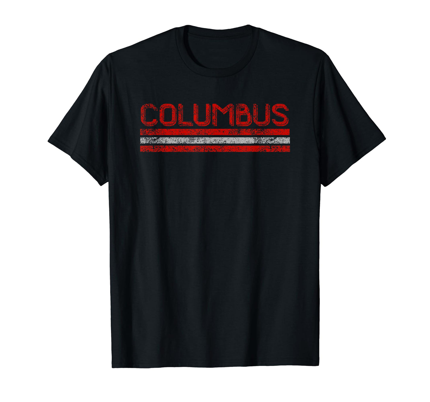 Columbus Ohio Weathered Stripe Throwback T-Shirt - Graphic Print Men Women - T-Shirt, Sweatshirt, Hoodie
