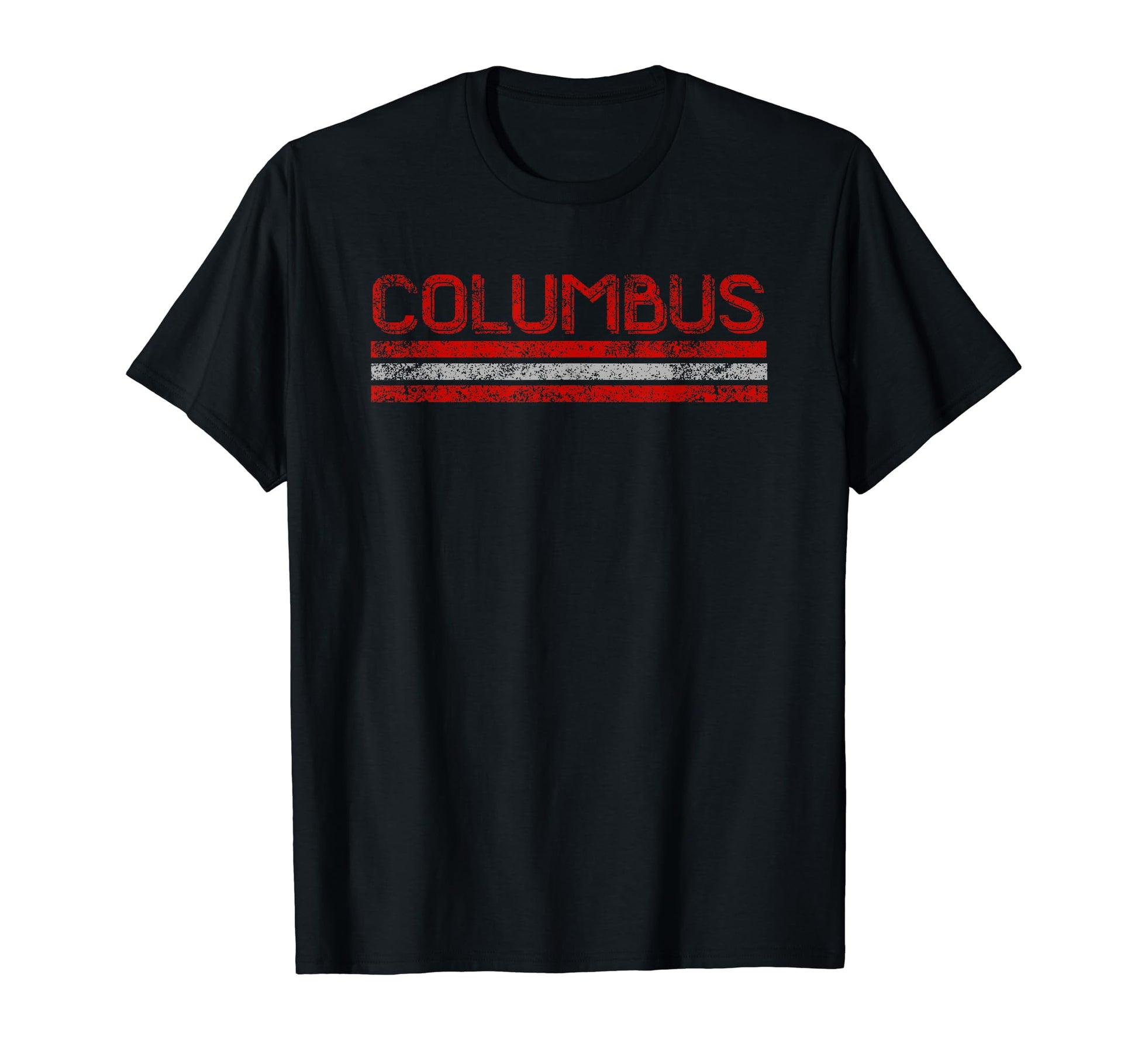 Columbus Ohio Weathered Stripe Throwback T-Shirt - Graphic Print Men Women - T-Shirt, Sweatshirt, Hoodie