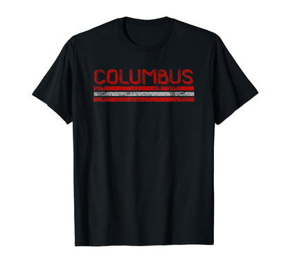 Columbus Ohio Weathered Stripe Throwback T-Shirt - Graphic Print Men Women - T-Shirt, Sweatshirt, Hoodie