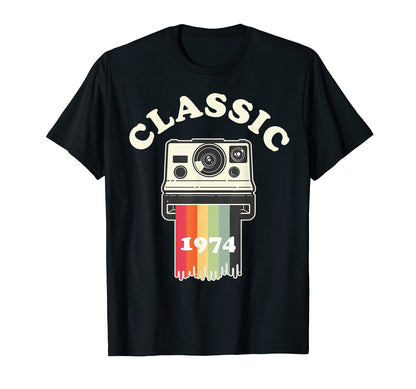 Camera 1974 Photographer Birthday T-Shirt - Streetwear Style for Adults - T-Shirt, Sweatshirt, Hoodie