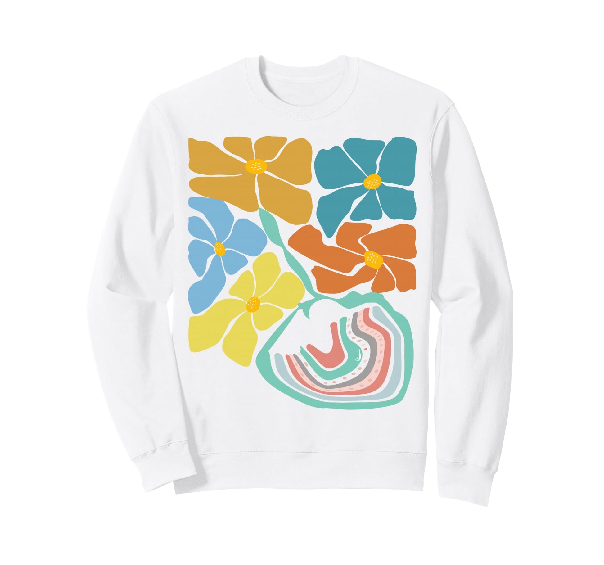 Abstract Botanical Floral Art Sweatshirt - Minimalist Print Men Women - T-Shirt, Sweatshirt, Hoodie