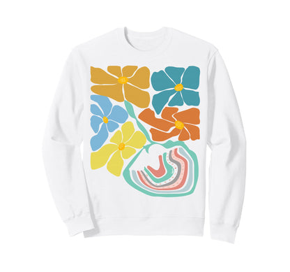 Abstract Botanical Floral Art Sweatshirt - Minimalist Print Men Women - T-Shirt, Sweatshirt, Hoodie