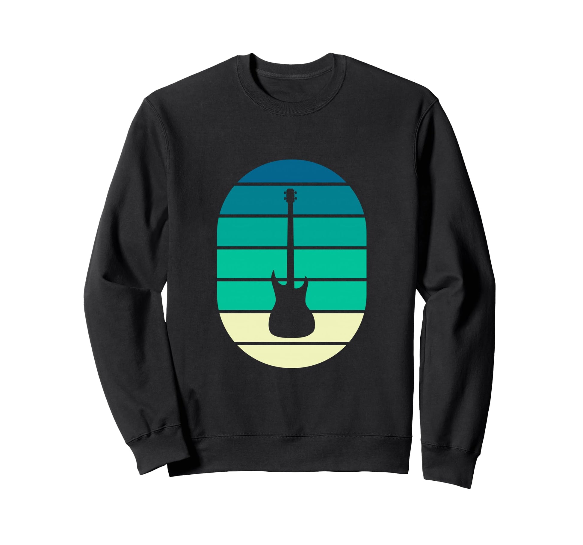 Rock Guitar Silhouette Ocean Sweatshirt - Casual Everyday Wear Men Women - T-Shirt, Sweatshirt, Hoodie