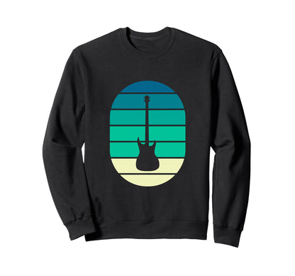 Rock Guitar Silhouette Ocean Sweatshirt - Casual Everyday Wear Men Women - T-Shirt, Sweatshirt, Hoodie