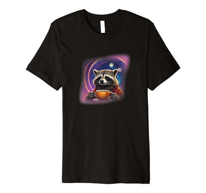Raccoon Drinking Coffee Bootleg 90S T-Shirt - Trendy Graphic for Adults - T-Shirt, Sweatshirt, Hoodie