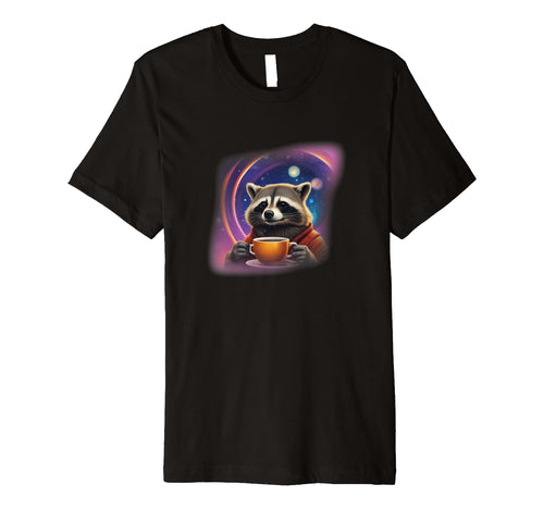 Raccoon Drinking Coffee Bootleg 90S T-Shirt - Trendy Graphic for Adults - T-Shirt, Sweatshirt, Hoodie