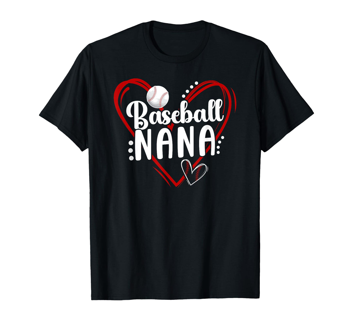 Baseball Nana Heart Nana Baseball T-Shirt - Minimalist Print for Adults - T-Shirt, Sweatshirt, Hoodie