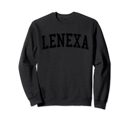 Lenexa Ks Distressed Black Varsity Sweatshirt - Graphic Print Men Women - T-Shirt, Sweatshirt, Hoodie