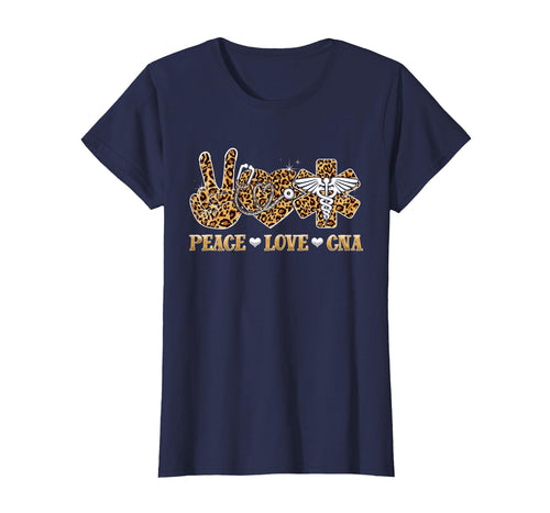 Peace Love Cna Nurse Life Leopard T-Shirt - Graphic Print Unisex - T-Shirt, Sweatshirt, Hoodie