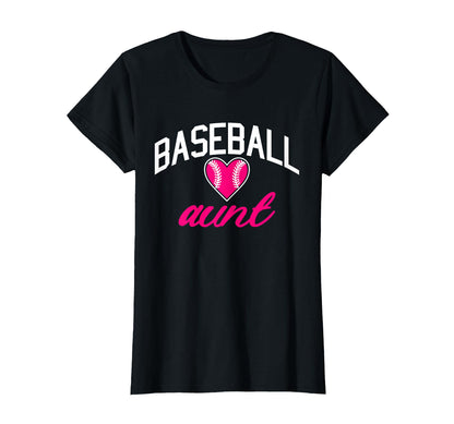 Baseball Heart Aunt T-Shirt - Aesthetic Graphic Unisex - T-Shirt, Sweatshirt, Hoodie
