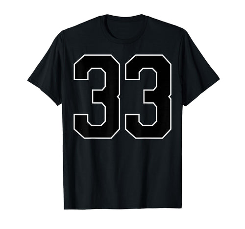 Black Sports Team Number 33 Fan T-Shirt - Streetwear Style Unisex - T-Shirt, Sweatshirt, Hoodie