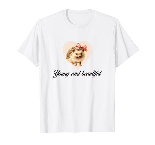 So Real Hedgehog Coquette Girlcore T-Shirt - Novelty Apparel for Adults - T-Shirt, Sweatshirt, Hoodie