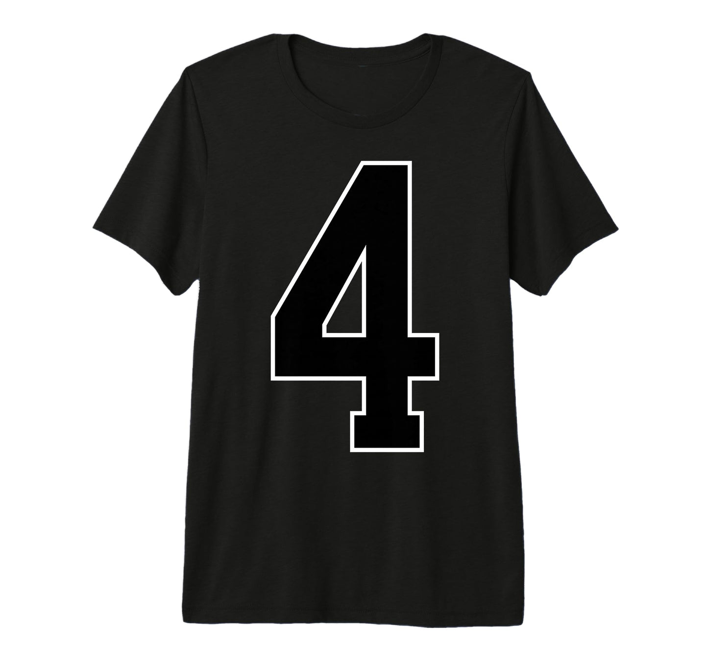 Black Sports Team Number 4 Tri Blend T-Shirt - Minimalist Print Men Women - T-Shirt, Sweatshirt, Hoodie