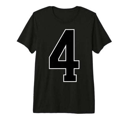 Black Sports Team Number 4 Tri Blend T-Shirt - Minimalist Print Men Women - T-Shirt, Sweatshirt, Hoodie