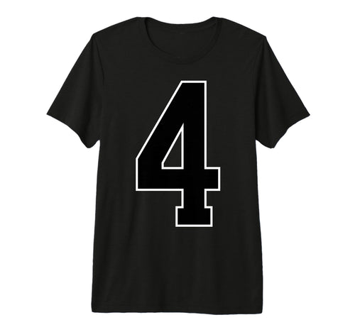 Black Sports Team Number 4 Tri Blend T-Shirt - Minimalist Print Men Women - T-Shirt, Sweatshirt, Hoodie
