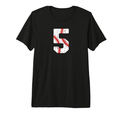 Baseball Player Jersey Number 5 5 T-Shirt - Trendy Graphic for Adults - T-Shirt, Sweatshirt, Hoodie