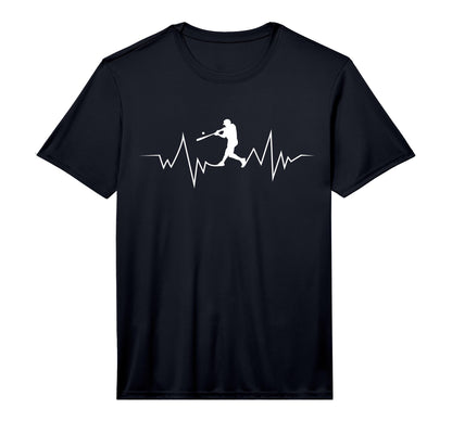Baseball Heartbeat Sport Fans Performance T-Shirt - Graphic Print Men Women - T-Shirt, Sweatshirt, Hoodie